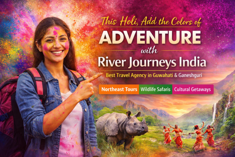 This Holi add the colors of adventure with River Journeys India, best travel agency in Guwahati and Ganeshguri offering Northeast India tour packages